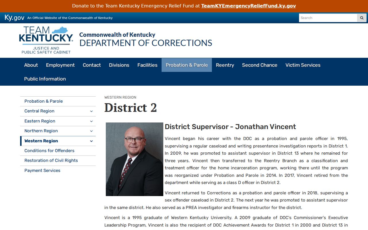 Edmonson County arrest records and Kentucky DOC District 2 supervision
