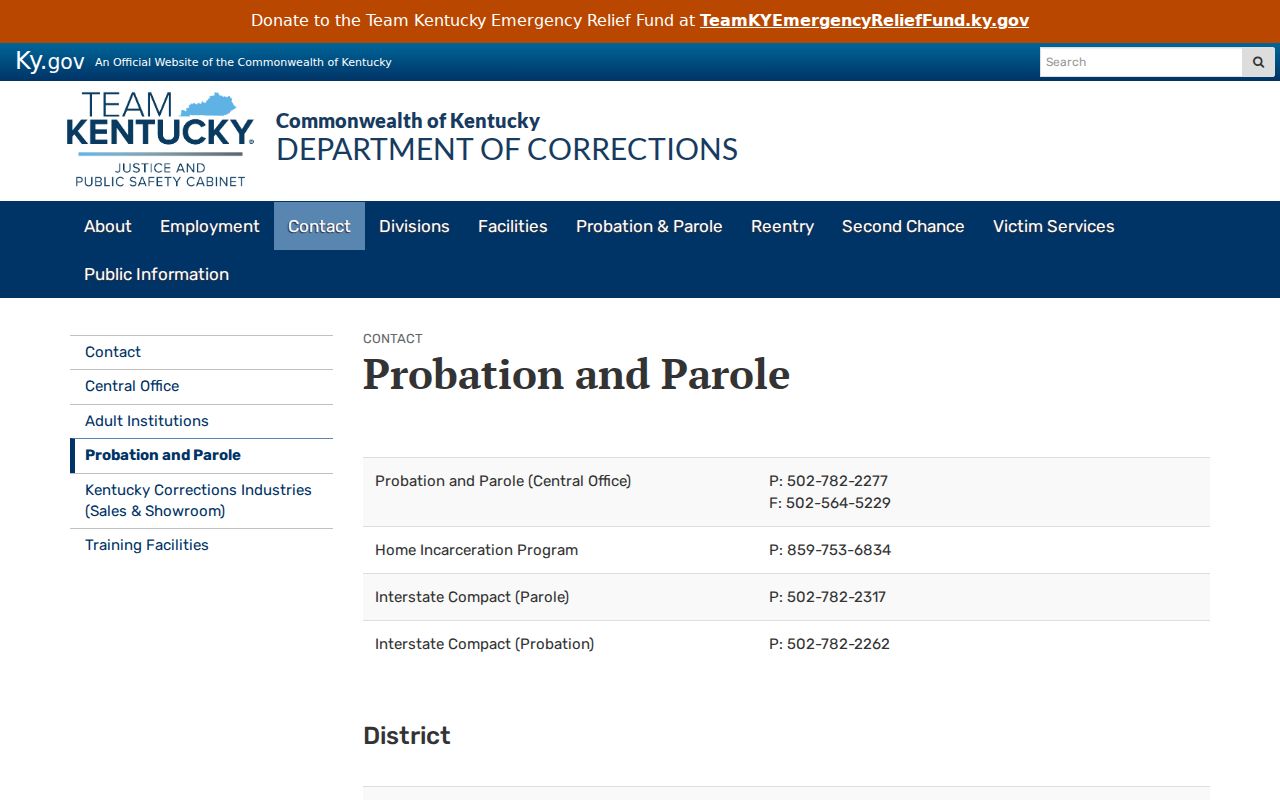 Edmonson County arrest lookup and Kentucky probation parole contacts