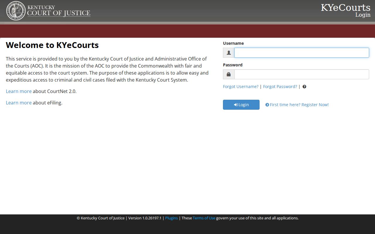 Edmonson County court case lookup landing route in CourtNet