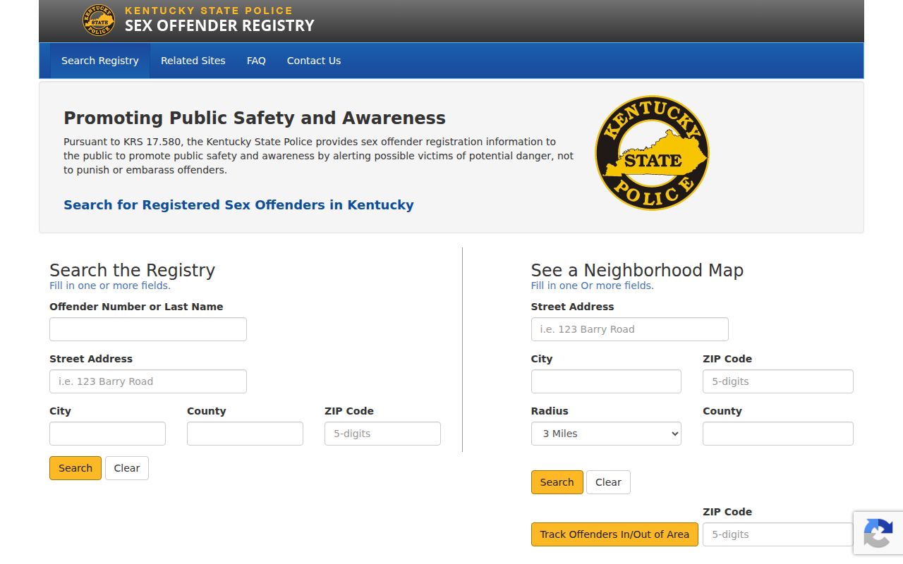 Official Kentucky registry search for an Edmonson County sex offender lookup