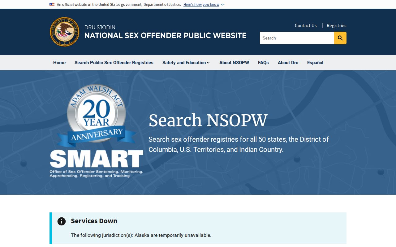 National portal used with an Edmonson County sex offender lookup